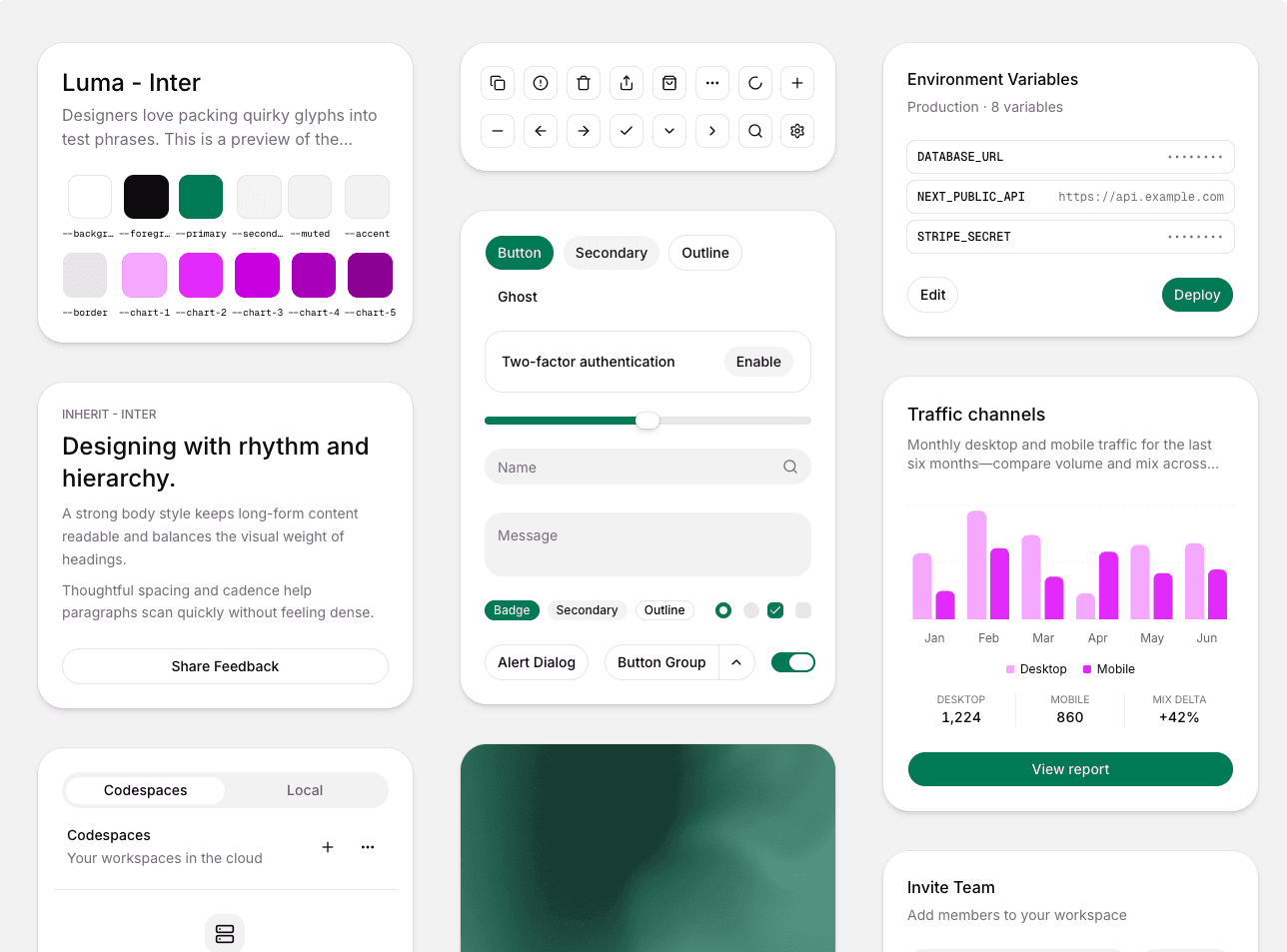 Luma Workspace light mode screenshot