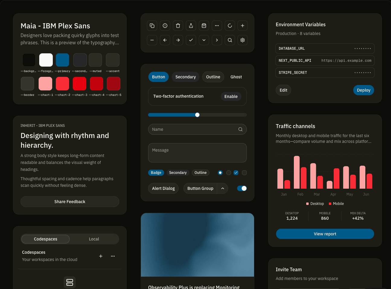 Maia Operations dark mode screenshot