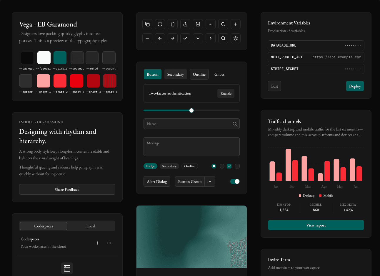 Vega Editorial dark mode screenshot
