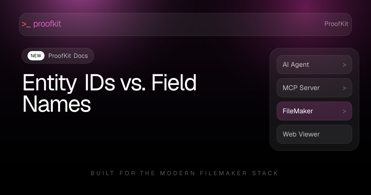 Entity IDs vs. Field Names