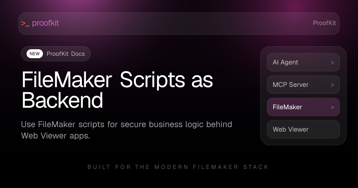 FileMaker Scripts as Backend